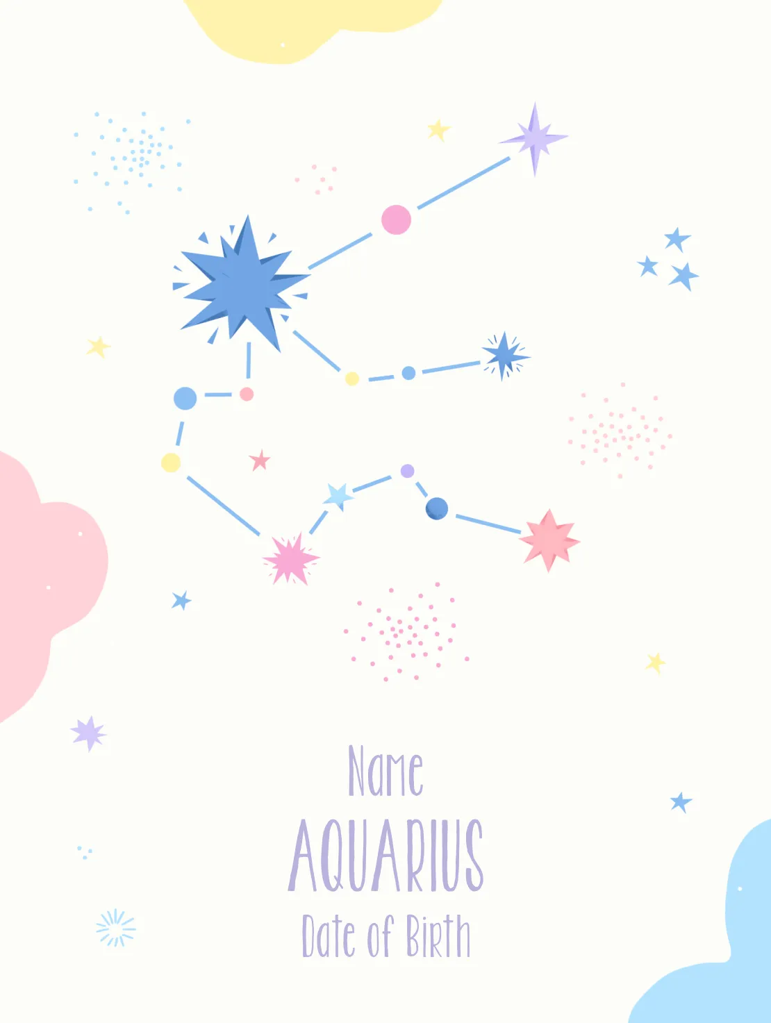 Constellation Poster - Aquarius | My Best Book